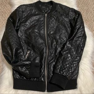 Forever 21 Quilted Pleather Bomber Jacket